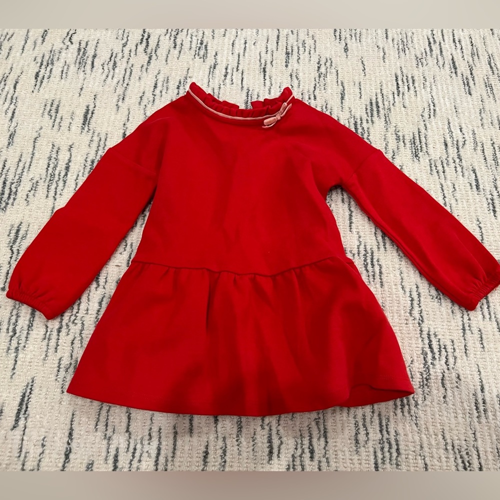 Girls Mini Boden Red Sweater Dress